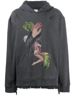 distressed graphic hoodie