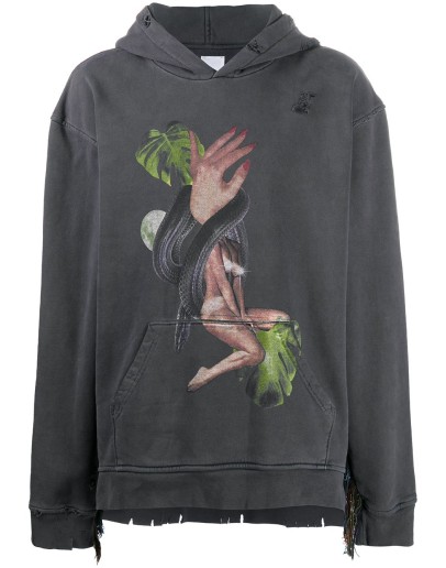 distressed graphic hoodie
