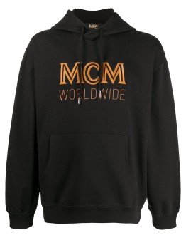 logo embroidered drawstring hoodie