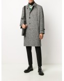textured single-breasted coat