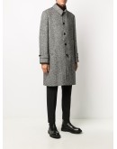 textured single-breasted coat