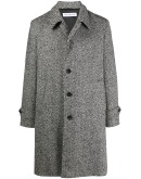 textured single-breasted coat