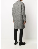 textured single-breasted coat