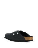 two-strap leather mules