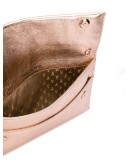 metallic logo clutch