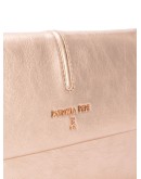 metallic logo clutch
