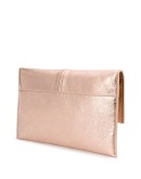 metallic logo clutch