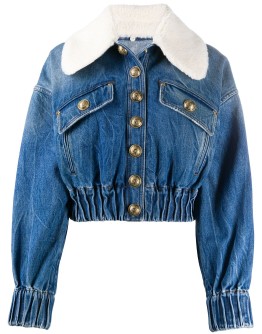 shearling collar denim jacket