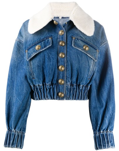 shearling collar denim jacket