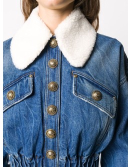 shearling collar denim jacket