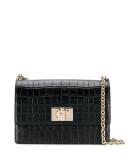 crocodile effect shoulder bag