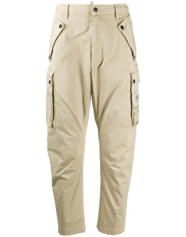 logo print tapered cargo trousers