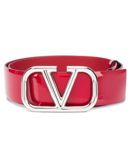 patent leather VLOGO belt