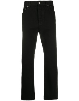 mid-rise straight-leg jeans