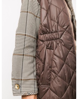 contrast sleeves quilted coat