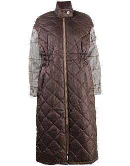 contrast sleeves quilted coat