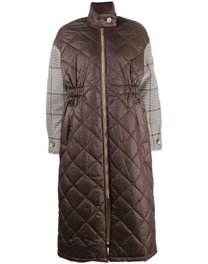 contrast sleeves quilted coat