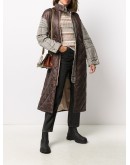 contrast sleeves quilted coat