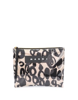 Abstract Drops zip clutch bag