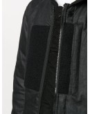 hooded patchwork parka coat