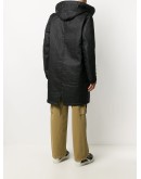 hooded patchwork parka coat