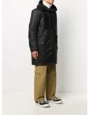 hooded patchwork parka coat
