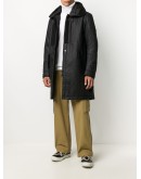 hooded patchwork parka coat