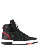 two-tone hi-top sneakers