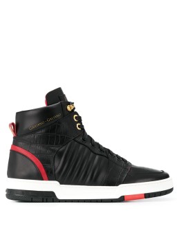 two-tone hi-top sneakers