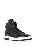 two-tone hi-top sneakers