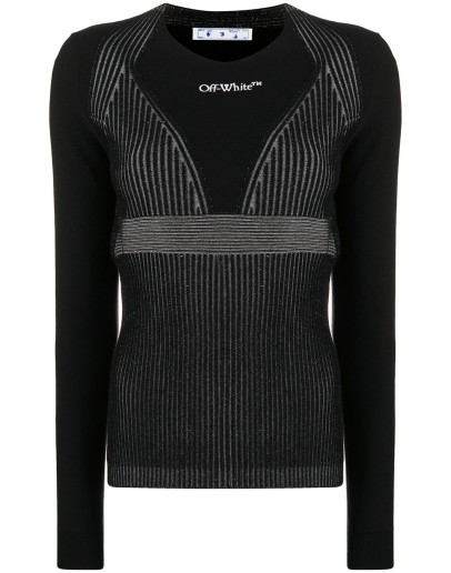 crew-neck ribbed-knit jumper