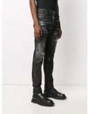 distressed low-rise slim-fit jeans