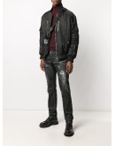 distressed low-rise slim-fit jeans