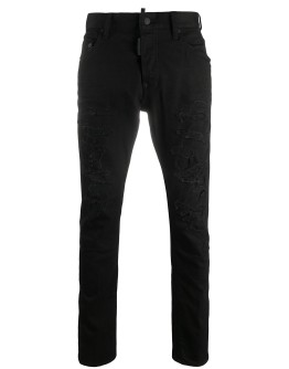 distressed low-rise skinny jeans