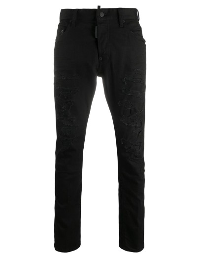 distressed low-rise skinny jeans