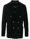 double breasted textured stripe blazer