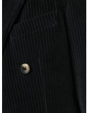 double breasted textured stripe blazer