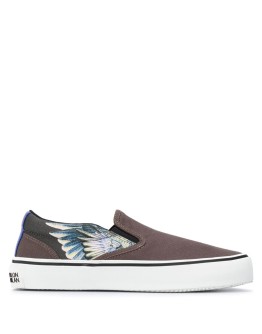 wings-print slip-on sneakers