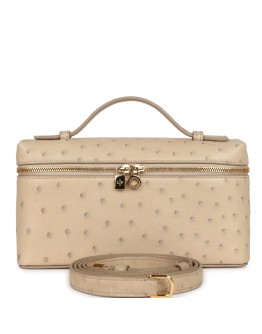 Loro Piana Extra Pocket L19 Pouch Beige Ostrich Gold