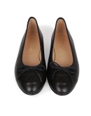 Chanel CC Dark Navy Blue Lambskin Ballet Flats