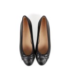 Chanel CC Dark Navy Blue Lambskin Ballet Flats