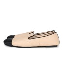 Chanel Beige and Black Flats with Clutch